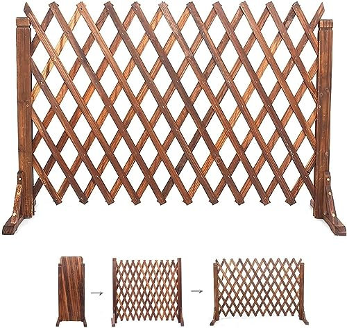 Garden Fence, Wood Fence, Freestanding Telescopic Lattice Panels for Outside, Fence Panel Used As Home Decorative/Garden Grid Decoration (Size : 70x160cm) (80x160cm)