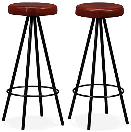 LAPOOH Barhocker 2 STK Barstuhl, Bar Chair, Bar Stools, Tresenstuhl, Barstool, Thekenhocker, Küchenhocker, Tresenhocker, Bar Accessories, Echtleder