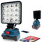 Foco LED para batería Bosch de 18 V, 4800 lm, USB+tipo C, para obras de construcción, reparación de coches, camping, senderismo