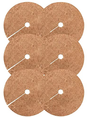 Lawnrden Tapis de Protection des Arbres, Tapis de Protection d'anneau paillis, Disque d'arbre, Couverture 'Anneau contrôle des Mauvaises Herbes pour Plantes en Pot 6 pièces 30 cm