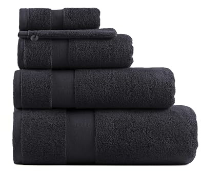 Cosy & Trendy Set di 4 guanti da bagno in cotone, 650 g, colore: Antracite, 16 x 21 cm