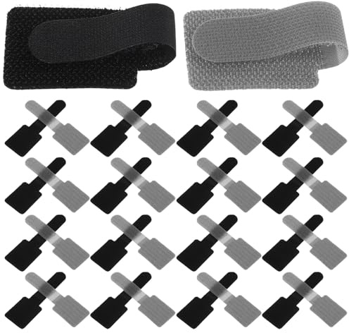 DOITOOL 100pcs Reusable Cable Ties Straps Cord Organizer for Electronics Data Cable Management, Hook and Loop Wire Wraps with Easy Use Fastening, Black and Grey 30x90mm for Home and Office