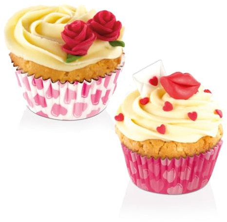 Tescoma, Mini pirottini da Forno con Cuori Delìcia, Motivi Assortiti, 4 cm, Confezione da 100