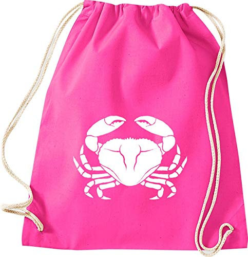 Shirtinstyle Gym Sack Turnbeutel Sailing Motive Krabbe, Heimat, Urlaub, Segeln, Wassersport, Farbe Pink