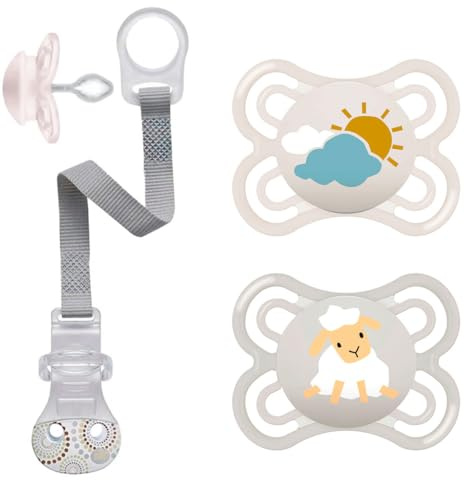 MAM Perfect Silikon Schnuller 0-6 // 2er Set // inkl. 2 Sterilisiertrasportboxen // NIP Schnullerhalter Petrol //