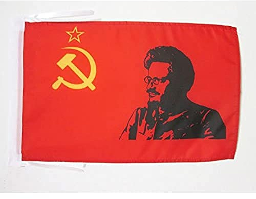 AZ FLAG Bandiera URSS con Trotsky 45x30 cm Poliestere 100D Cordini | Uso interno ed esterno bandiera decorativa comunista doppie cuciture e bordi rinforzati