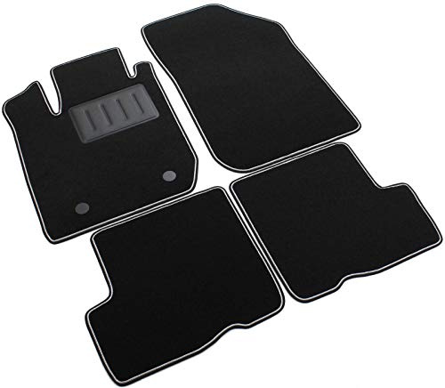Il Tappeto Auto SPRINT00700 - Alfombrillas de moqueta Negra para Coche, Antideslizantes, con Borde Bicolor, embellecedor de Goma Reforzado, Duster 2WD 2010>2013