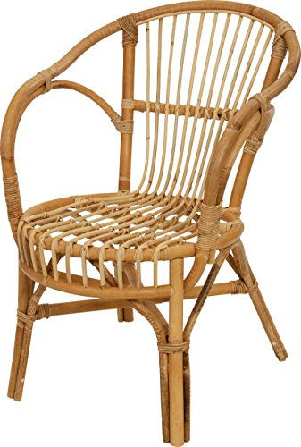 Klassischer Flecht-Sessel im skandinavischem Stil/Korb-Stuhl aus Natur-Rattan (Ungeschält Natur)