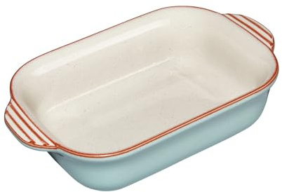 Denby - Heritage Pavilion Stoneware Small Oven Dish - 21.5cm Rectangular Oven Proof 710ml Capacity Ceramic Dish For Cooking, Baking, Serving - Oven & Dishwasher Safe For Lasagne, Pies, Casseroles