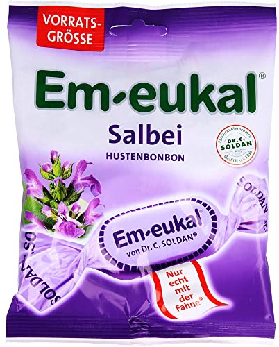 Em-eukal Salbei Hustenbonbons für Hals und Stimme, 150 g Bonbons