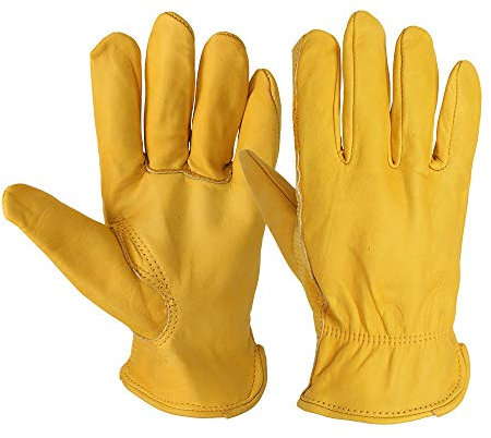 EUYIMOMO gartenhandschuhe,Erste-Hand-Handschuhe aus Rindsleder, rutschfeste mechanische rutschfeste mechanische Gartenhandschuhe