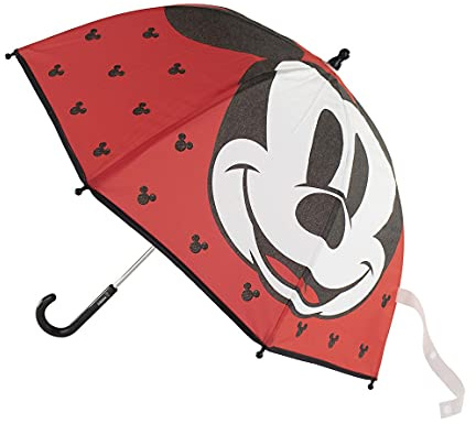 CERDÁ LIFE'S LITTLE MOMENTS - Paraguas Transparente Niño de Mickey Mouse - Apertura Manual con Mecanismo Antiviento y Proteccion en las Varillas para Mayor Seguridad - Licencia Oficial Disney