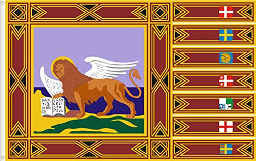 BANDERA DEL VENETO ITALIA. CALIDAD RASO 120D PREMIUM. TAMAÑO GRANDE 150X90