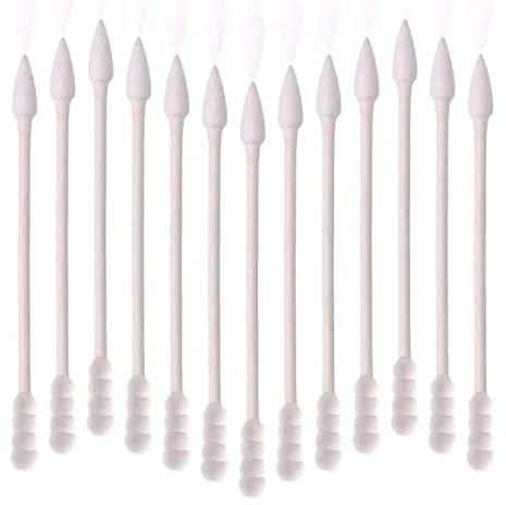 Spitze Wattestäbchen, 800 Stück Präzisionsspitzen Wattestäbchen Spiralkopf Wattestäbchen mit Papierstab für Make-up-Reinigung (4 Packungen, 200 Stück, 1 Packung)