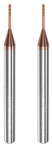sourcing map 2 Stück Vierkantfräser 4 mm Schaft 1 mm x 8 mm AlTiSin beschichtetes Vollhartmetall 4 Flöten extra langer Fräser für Edelstahllegierung gehärteter Stahl