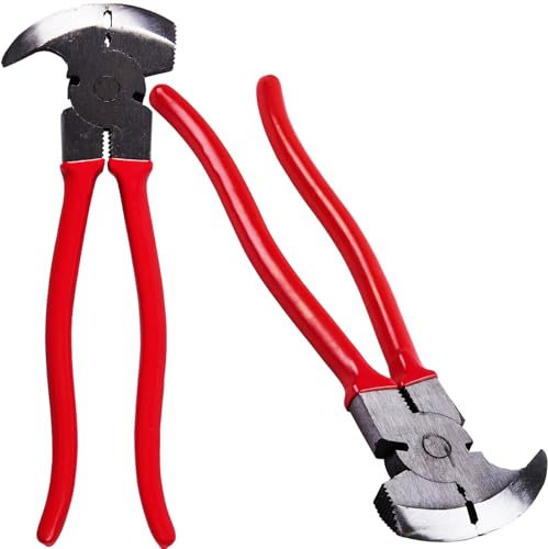 10 Professional Fencing Pliers Striking Face with Staple Removing Hook DIY Pincer Clamp On Top Jaw Heavy Duty Home Garden UK Free P&P