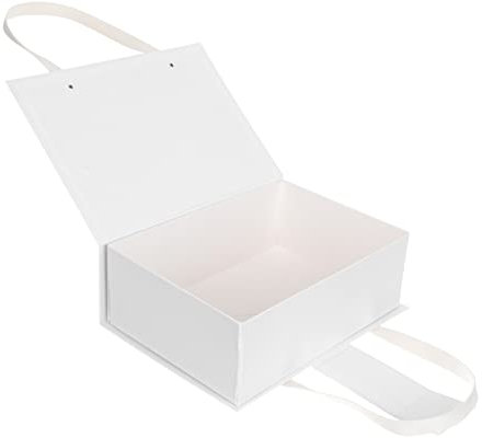 SOLUSTRE Kasten Geschenkbox Mit Klappe Männer Hochzeitsgeschenk Geschenkverpackung Kreative Geschenkbox Wedding Verbundwerkstoff Braut Magnetkraft Geschenkständer Weiß