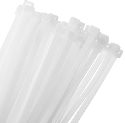 sourcing map 50pcs 65cm/26 176 Lbs Cable Zip Ties Self-Locking Extra Long Nylon Cable Tie Wraps 10mm for Cord Management, White