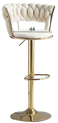 MEIZHITU Barstuhl Tresenhocker Drehbare Barhocker, Gepolsterte Stühle, Küchen-Esszimmerstuhl, Verstellbare Gegenhöhenstühle Mit Fußstütze Bistrohocker Designer Hocker (Color : White)