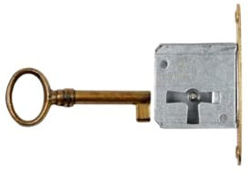 Holzando Möbelschloss Einsteckschloss mit Schlüssel 001200-3013.01 Links - Dornmaß 20mm - Halmlänge 32mm