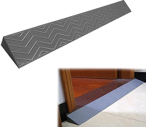 Rampe für steigende Schwellen, rutschfeste Schwellenrampen für Rollstühle und Scooter, verwendet für Türen, Einfahrten, Treppen (Farbe: Grå, Größe: 7 cm)