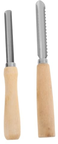 MOLUCKFU 2 Stück Obst Entkerner aus Edelstahl mit Holzgriff Multifunktionales Küchenwerkzeug zum Entfernen Des Kerns Praktisches Werkzeug für Obst und Gemüse
