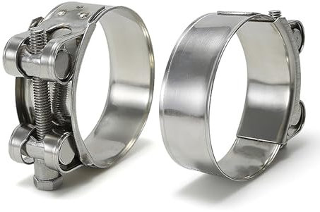 EUZUXU 2Pcs T-Bolt Hose Clamps, Tube Clamps Pipe Clamp, Adjust Tube Clamps 40-43mm 304 Stainless Steel