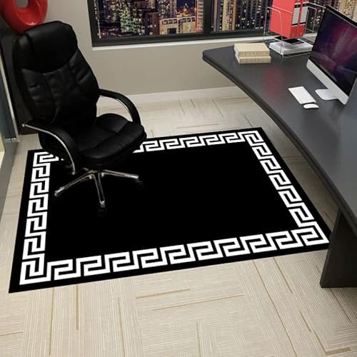 Bürostuhlmatte, 120 x 160 cm, robuste Gaming-Stuhlmatte für Hartholzböden und Niederflor-Teppich, Schreibtischstuhlmatte für Büro, Bodenschutzmatte, Schwarz