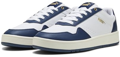 PUMA Unisex Court Classic sneakers, Vit-Persian Blue Gold, 10.5 UK, Puma vit persisk blå Puma guld, 45 EU