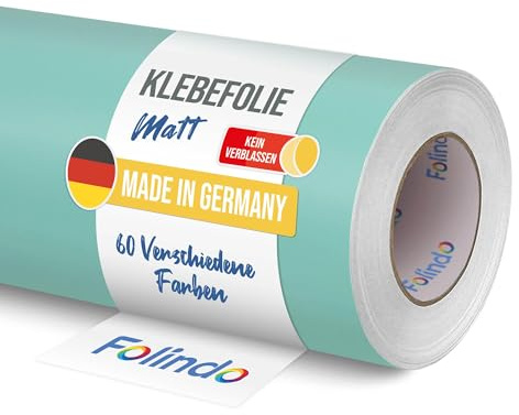 FOLINDO Möbelfolie selbstklebend matt - langlebige Möbel Klebefolie 055 Mint 5 m x 63 cm - Klebefolie Küche - selbstklebende Folie Möbel - moderne Schrankfolie versch. Größen
