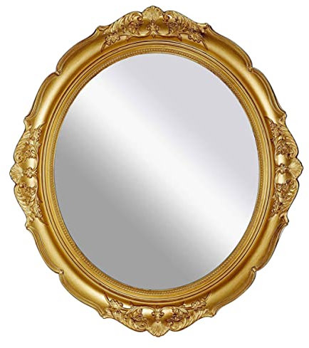 KAILIKETIY 1stück Schminkspiegel Im Retro-Stil Hochwertiger Kosmetikspiegel Für Für Schlafzimmer Und Badezimmer Dekorativer Make-up Spiegel Mit Hochauflösender Oberfläche Goldfarben
