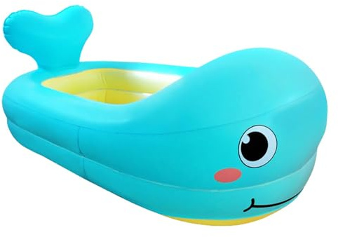 Pataugeoire Gonflable - Pataugeoire Portable, Bébé Baleine Mignonne | Siège De Antidérapant Anti-Fuite, Piscine Gonflable Amusement Voyage Dans Le Temps De Voyage Épais