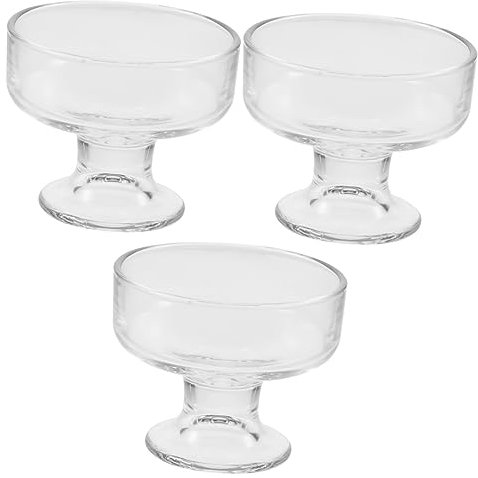 Cabilock 3St Weinglas Dessertbecher Geleebecher mit Deckel Eiskaffeebecher Eiscreme Slush-Becher kaffeekännchen coffee kettle tea cups dessert cups tea mug Puddingbecher Getränkebecher Weiß