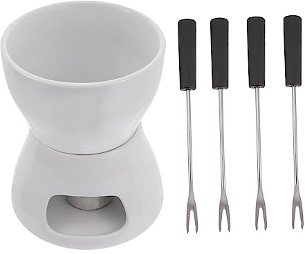 KICHOUSE 1satz Keramik Fondue Für Schokolade Und Käse Für Personen Einfach Zu Reinigen Inklusive Kerze Für Sanftes Erwärmen Für Entspannte Abende