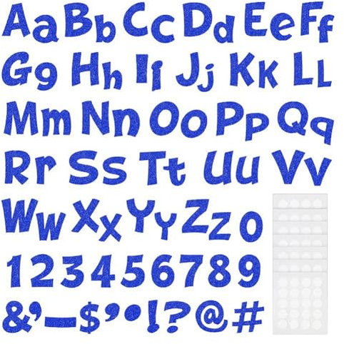 casstaly 216 StüCk Glitzernde Pinnwand-Buchstaben für Klassenzimmer, Zahlen, Alphabet, Postertafel-Buchstaben