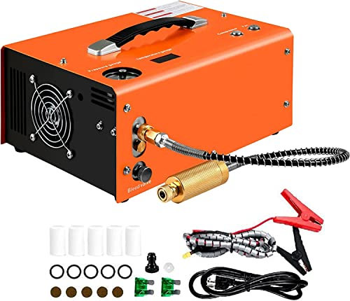 300bar 4500psi Air Compressor Portable High Pressure Pump for Airgun Pneumatic Rifle - Built-in Water-Oil Separator Filter, Car 12V DC or Home 110V-240V AC Powered