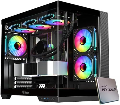 EMCA4 Computer Gaming PC Assemblato Ryzen 5 9600X - RX 9070XT 16GB - SSD M.2 1TB nvme Gen4 - Ram 32GB DDR5 6000mhz EXPO - RGB - Windows 11 - B850 WIFI - Dissipatore a Liquido 360mm