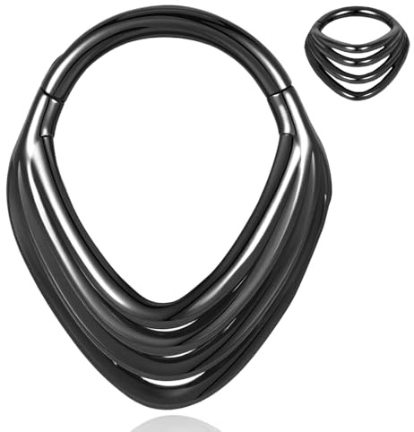 DOEARKO Septum Clicker Ring Hinged Segmentring 16G 8MM Nasenring Hoop Helix Daith Tragus Rook Conch Cartilage Piercing Jewellery