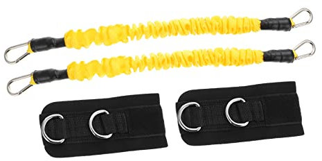 BESTonZON 1 Lot de Bandes Élastiques Noires pour Tension des Jambes Sangles De Cheville pour Exercices De Résistance Et De Force Équipement D'Entraînement des Jambes en Métal Et TPE
