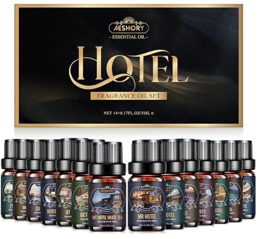 Hotel Diffuser Oils Set - 14Pcs Luxury Fragrance Oil Blend Hotel Scent Essential Oils Set for Diffuser, Soap & Candle Making