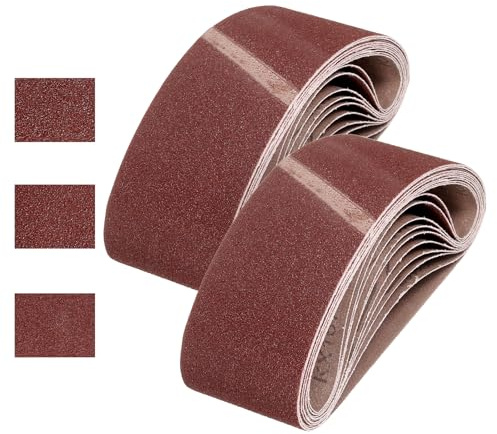 QUARKZMAN 100mm x 610mm Nastri Abrasivi, 30Pz 60/80/120 Grana Carta Vetrata per Levigatrice Ossido di Allumina Per Lavorazione Legno, Lucidatura Metalli, Affilatura Coltelli | Ossido di Allumina, per Levigatrice, per Lavorazione Legno, Lucidatura Metalli, Affilatura Coltelli