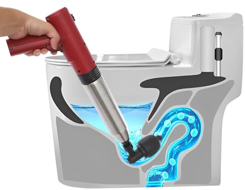 Desatascador eléctrico para inodoro, bomba desatascador de inodoro con 3 cabezales para cuarto de baño, desagüe (máx. presión 6 kgf/cm², 1500 mAh/cargador)