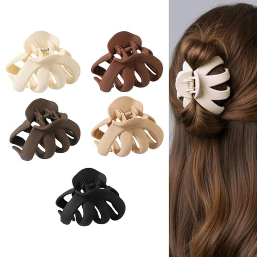 KIRZAX Octopus Haarklammer,5 Stück Haarspangen für dickes lockiges langes Haar, Haarspangen Damen Rutschfeste,Damen Dickes Haar,Haarclips für Frauen und Mädchen