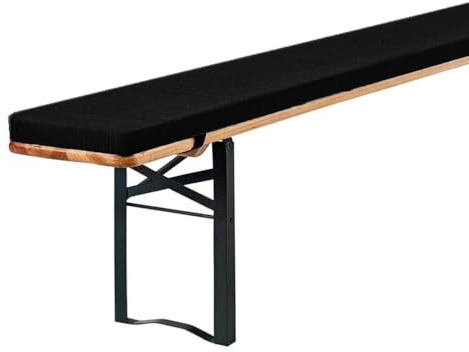 Genérico Cojines para Bancos de Cerveza 160x30 Cojines para Banco con Desenfundable Lavable y Fondo Antideslizante para Bancos de Cerveza, Exterior para Fundas de Mesa de Cerveza,Negro,130x23x3cm