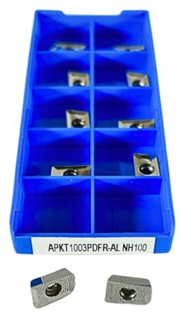 10x APKT1003 Wendeschneidplatten ISO – VHM Hartmetall Wendeplatten für CNC Fräsen & Drehen – für Stahl, Edelstahl & Aluminium – TiN, TiAlN beschichtet oder blank (APKT1003 - Aluminium)