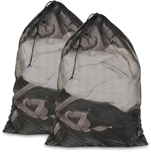 Mesh Laundry Bags - 2Pcs Washing Bags for Delicates, Large Washing Net Bags for Laundry with Drawstring, Reusable Laundry Bags for Delicates, for Washing Machine Travel, Delicates, Bra, Toy Storage