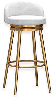 Sammetbarstolar, svängbar pall med lågt ryggstöd, bänkbordshöjd, armlös matstol, sammetsbeläggning, metallstruktur, för cuisi ö