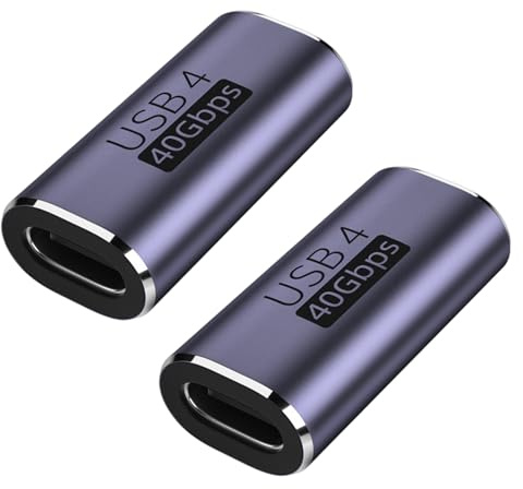 Smbxjer Adaptateur USB C Femelle vers Femelle 2-Pack,USBC vers USBC/Extension Type C，Adaptateur USB C 40Gbps100W