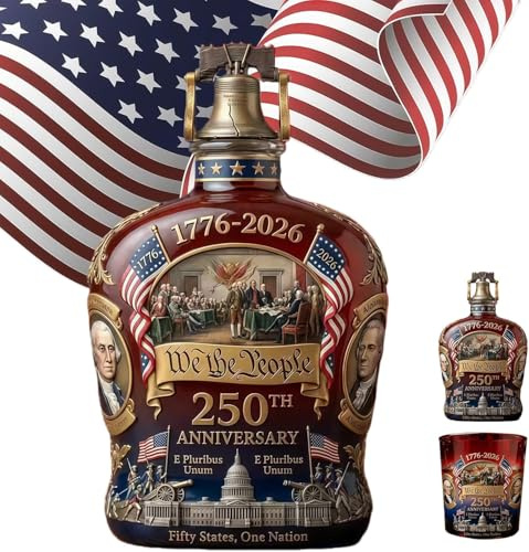 250th Anniversary Whiskey Bottle, We The People 250th Anniversarys Personal Reserve Bottles, Independence Day Patriotic Gift for Liquor Scotch Bourbon or Wine (250 anniversary whiskey bottle)