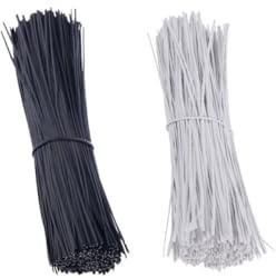 OSALADI Bridas de Alambre de Hierro 0,45 Mm para Cables 1000 Unidades (500 Negras, 500 de Color Claro) Recubrimiento Plástico, Kit Reutilizable para Organización en Casa, Oficina